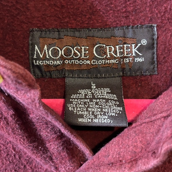 Moose Creek Chamois Burgundy Button-Up Shirt - Workwear - Flannel - Heavyweight - Picture 4 of 5